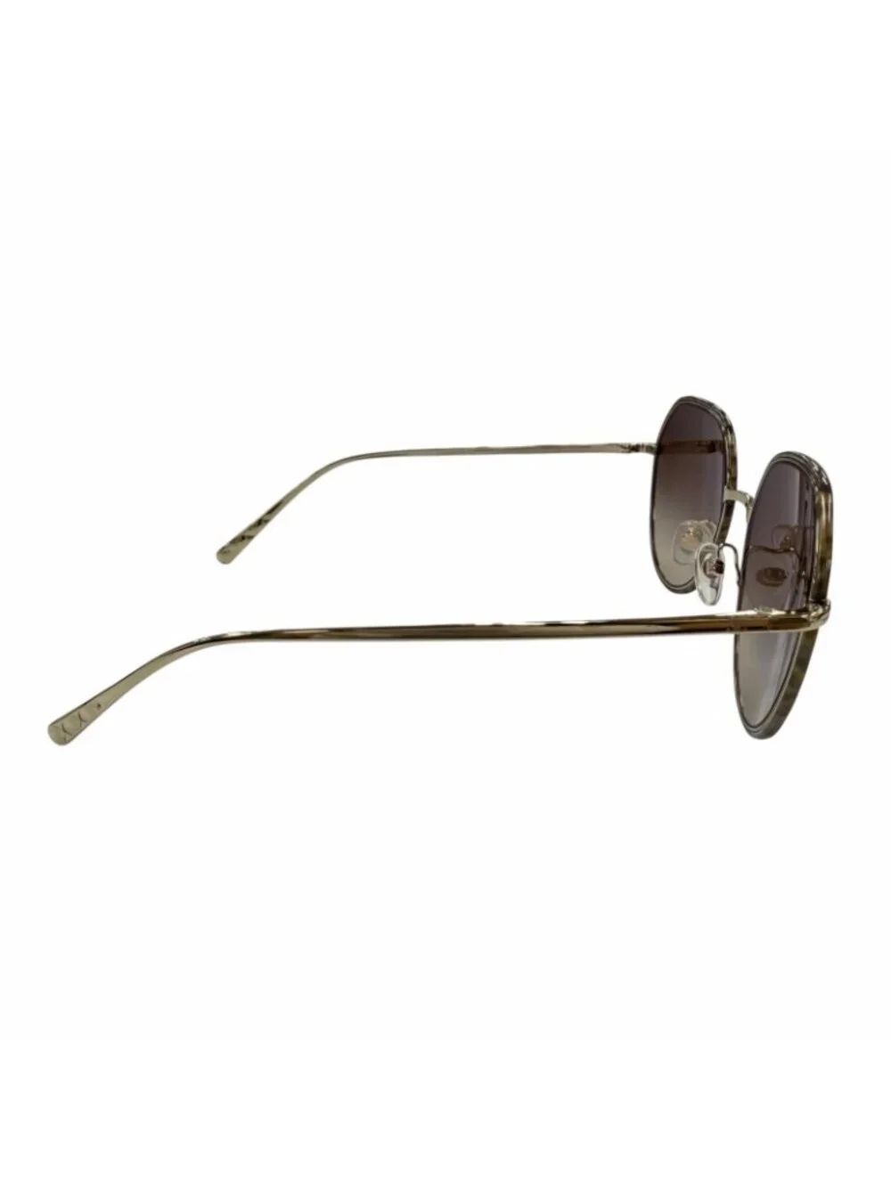 Chanel CC Logo Sunglasses Gold Brown Gradient 55 19 Demo Lens Eyewear